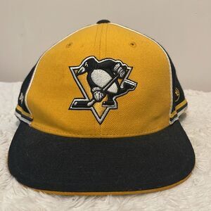 American Needle- Pittsburgh Penguins Hockey Wool Blend Flat Brim Hat- Size 7 1/8